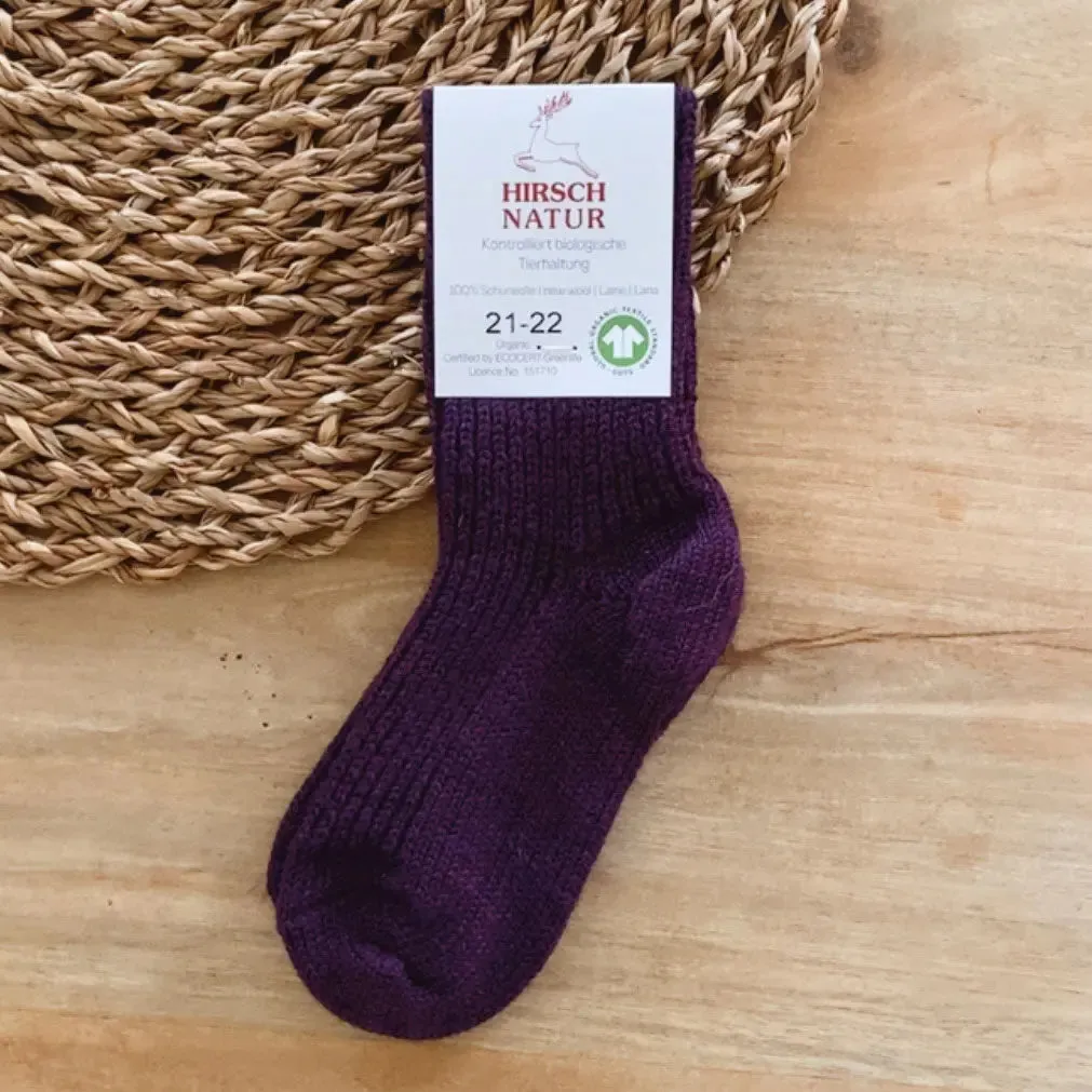 Hirsch Natur chaussettes en pure laine pour enfants