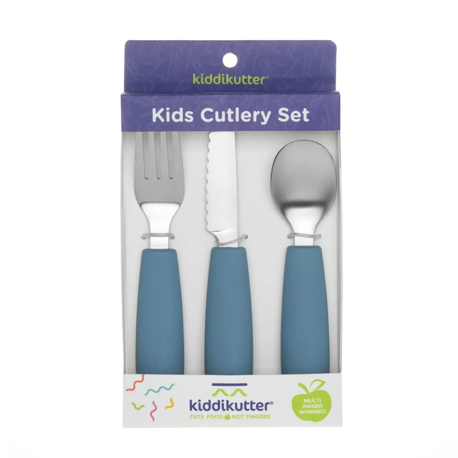 KiddiKutter set 3 couverts enfant inox et silicone