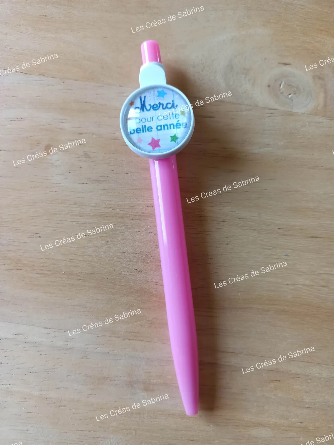 Les Créas de Sabrina stylo bille fin d’année scolaire Merci reusable