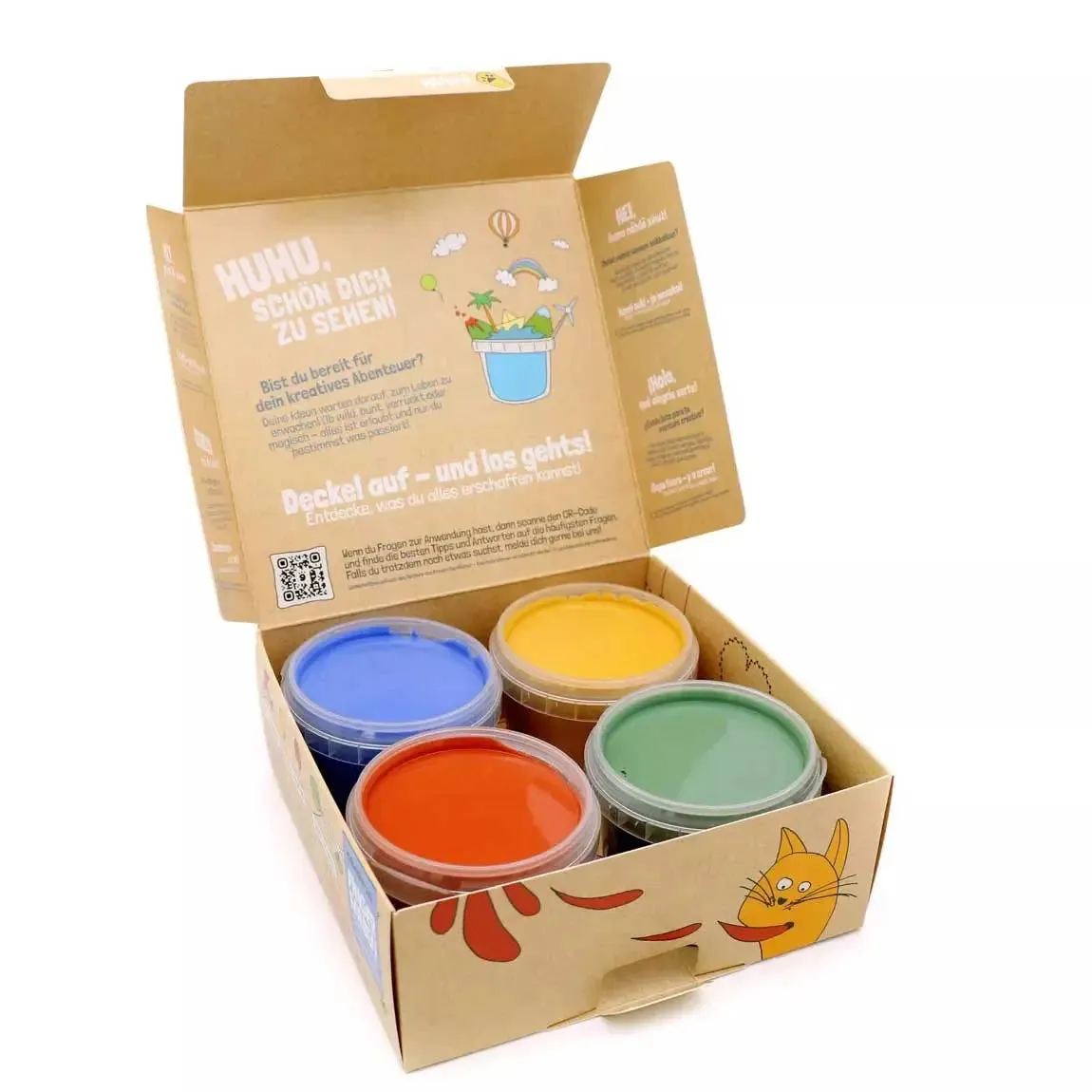 LiliNappy Neogrün coffret peinture à doigts naturelle 4 pots