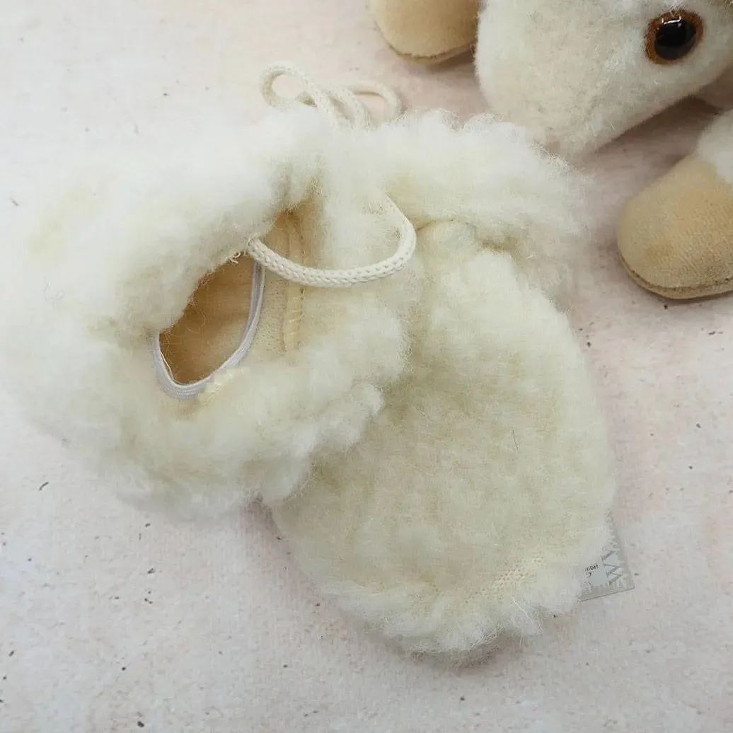 Saling Bébé moufles laine vierge Naturel 0-18 mois