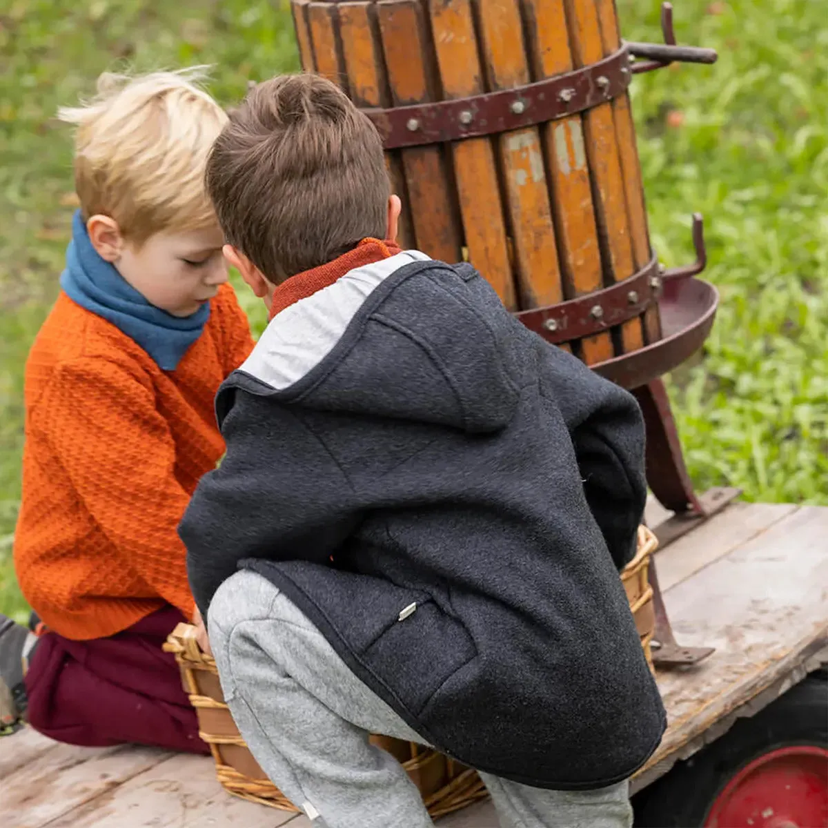 Disana veste pour enfants en laine bouillie gris