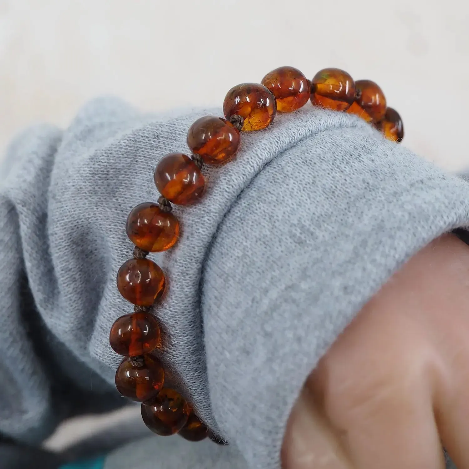 Irreversible Bijoux bracelet ambre bébé baroque 15 cm
