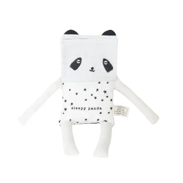 Wee Gallery Flippy Friend panda doudou livre coton bio et lin