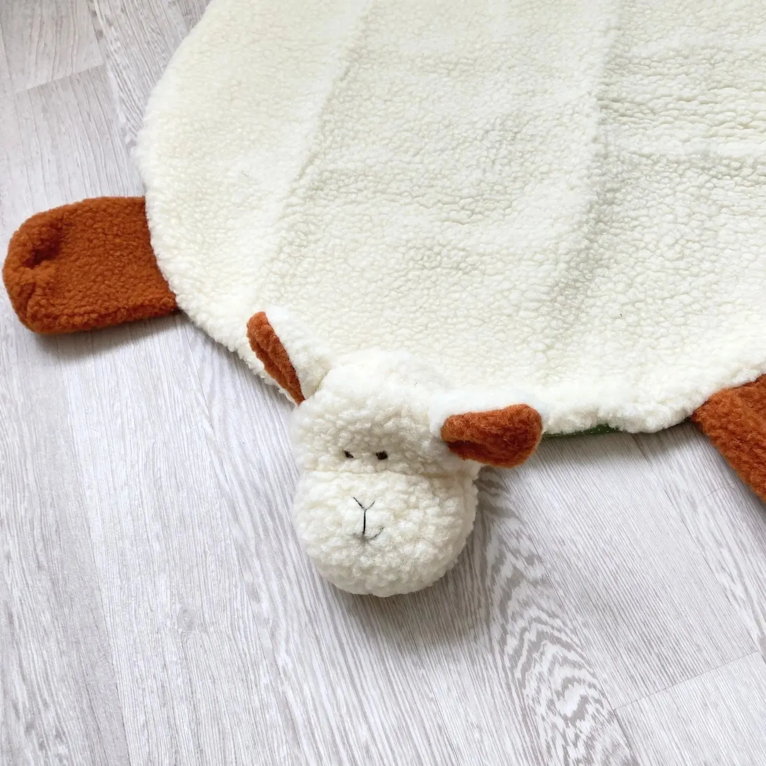 LiliNappy Sassoupi tapis d’éveil rond laine 75 cm naturel