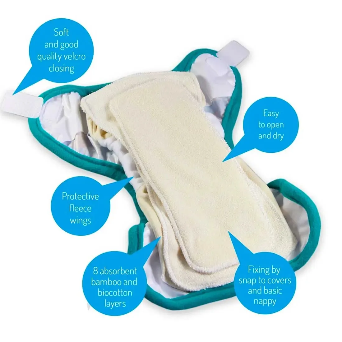 Petit Lulu TE2 couche lavable velcro absorbante