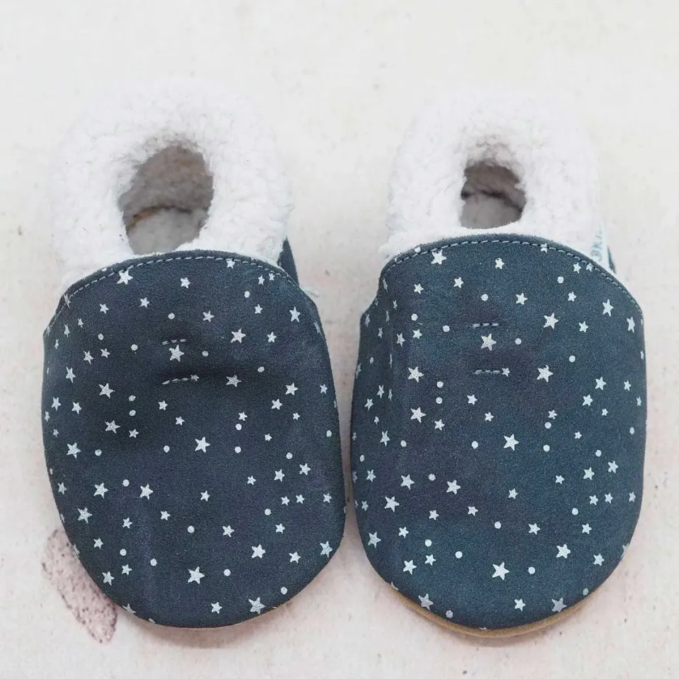 Lookidz chaussons bébé en cuir fourrés, 3-6 mois