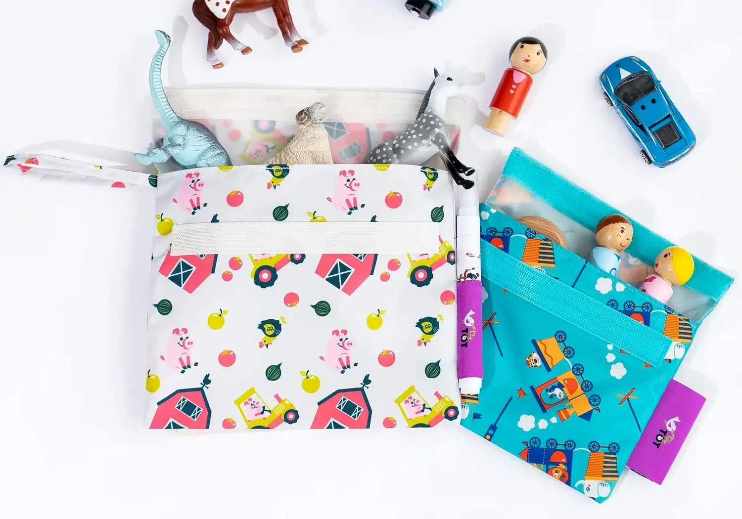 LiliNappy Tidy Tot sacs à goûter réutilisables avec tapis dessin