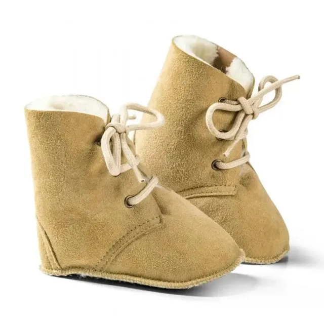 Fellhof bottines peau d'agneau à lacets naturel fourrées