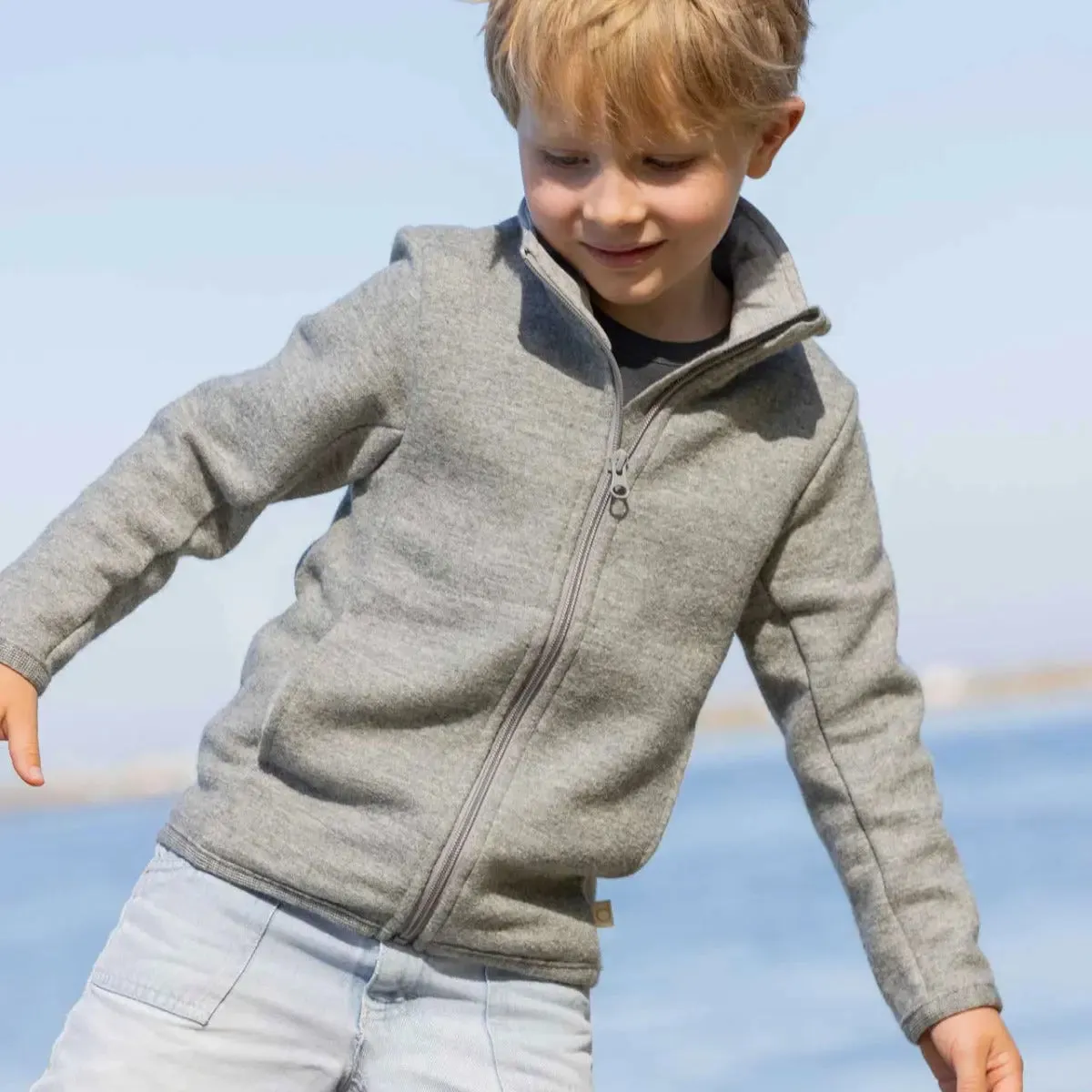 Disana veste zippée laine mérinos lilas légère