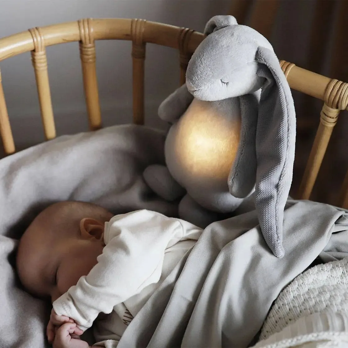 Moonie Lapin magique gris peluche veilleuse musicale