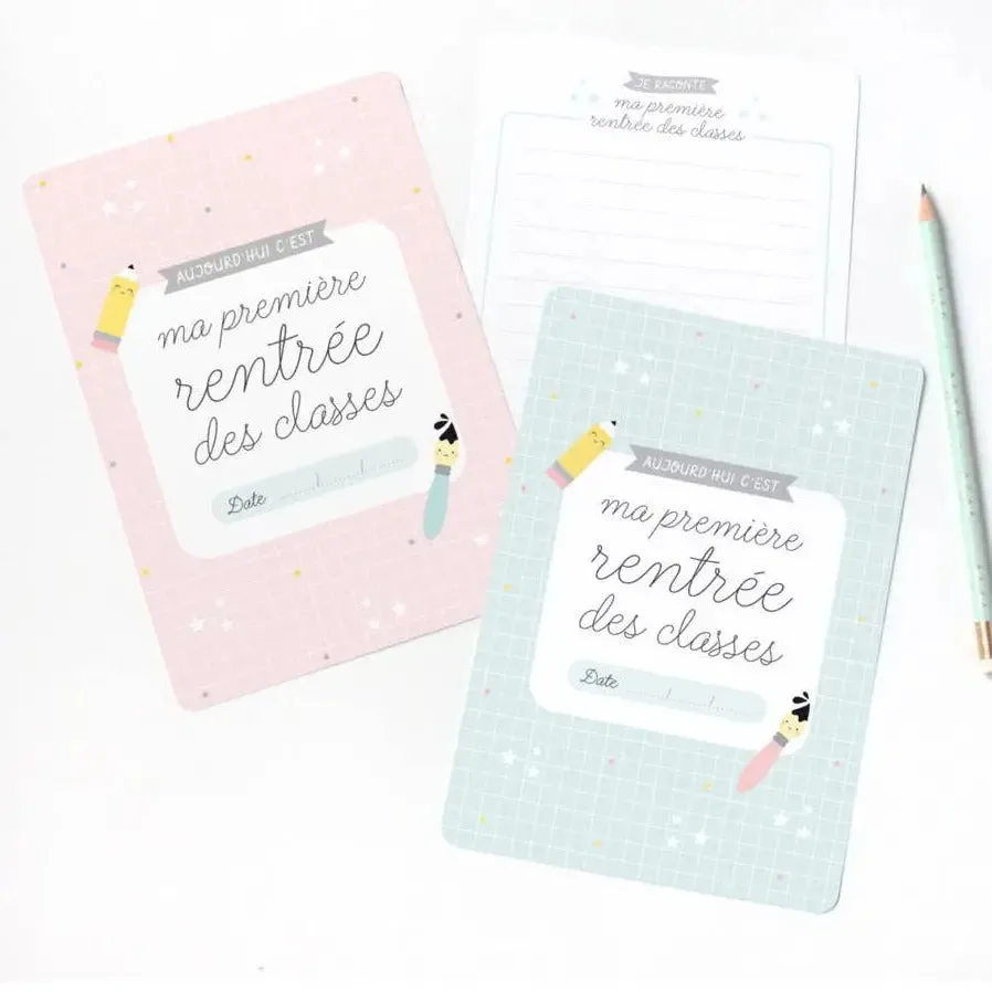 Zü Ma première rentrée carte étape rose A5