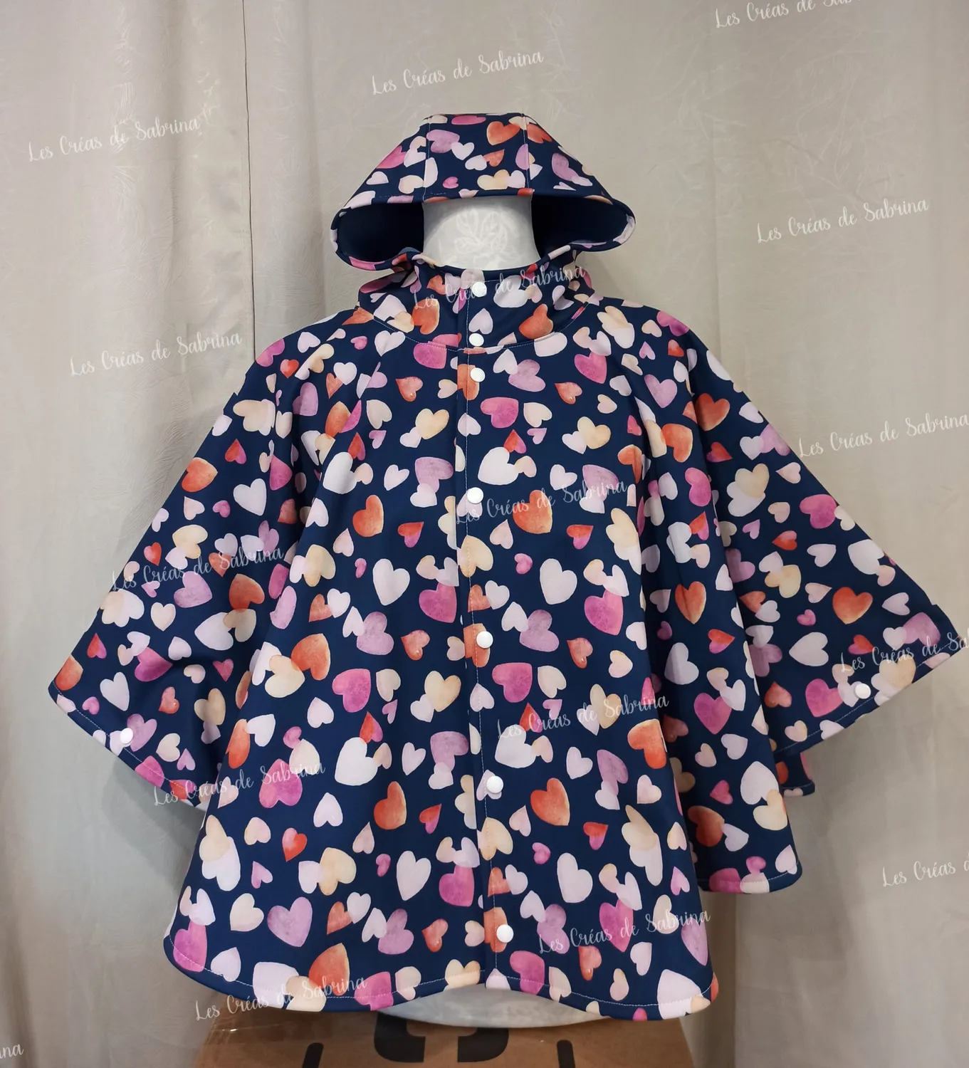 Les Créas de Sabrina Poncho imperméable enfant 4-8 ans polaire