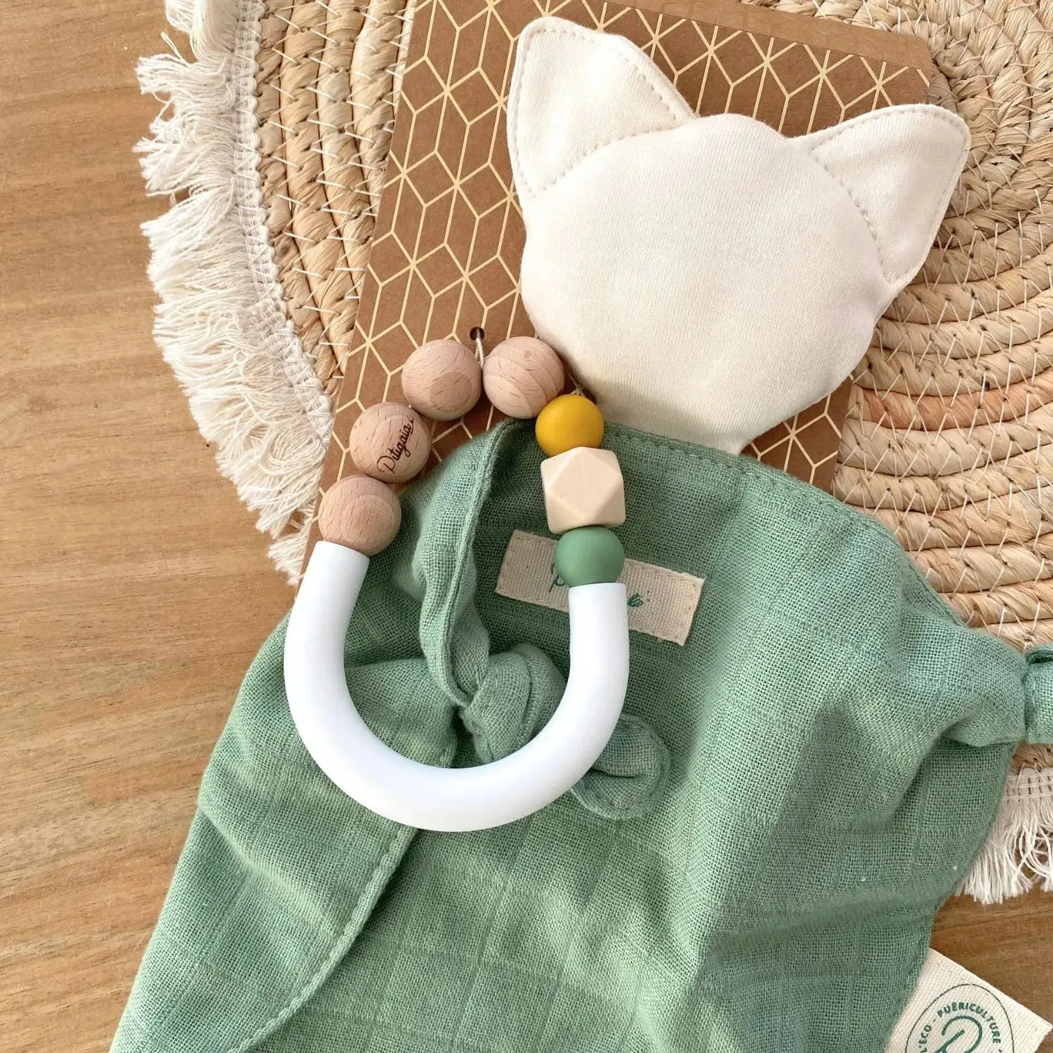 Pitigaia Mon 1er Doudou coffret naissance coton bio