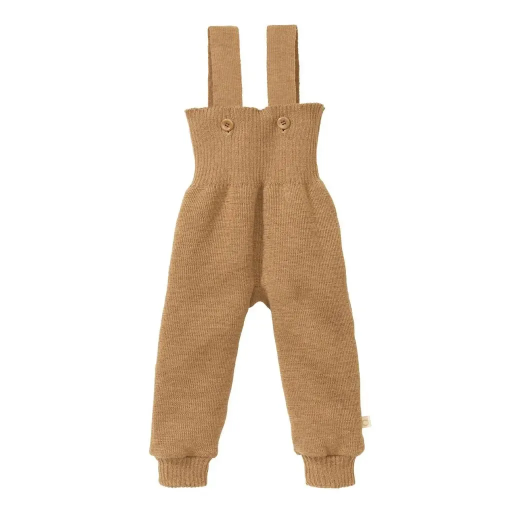 Disana pantalon à bretelles en laine mérinos bébé