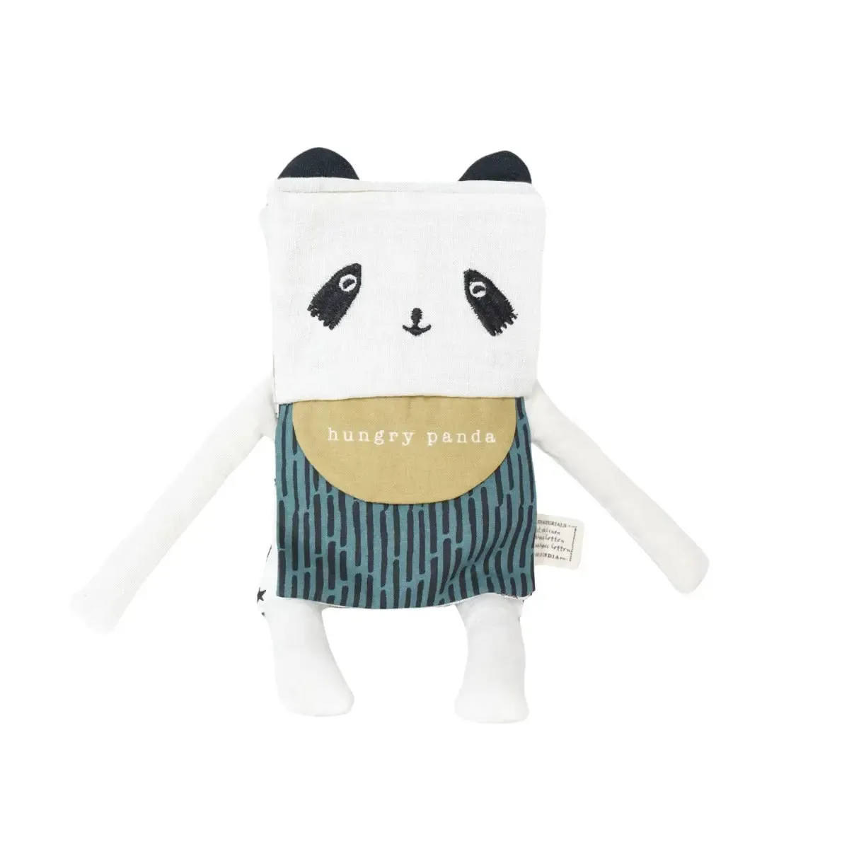 Wee Gallery Flippy Friend panda doudou livre coton bio et lin