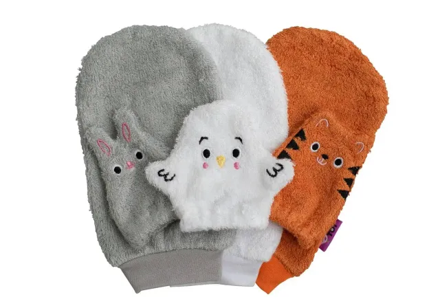 Tidy Tot lot 6 gants bain bambou bébé adulte