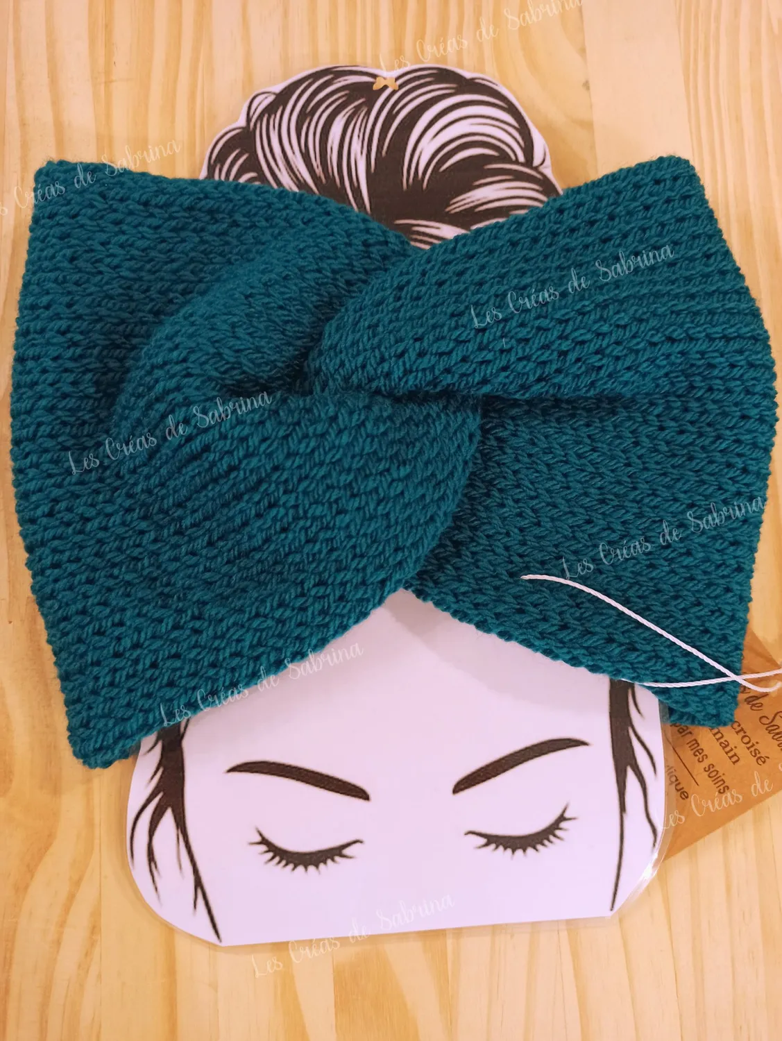 Les Créas de Sabrina bandeau croisé adulte tricoté acrylique
