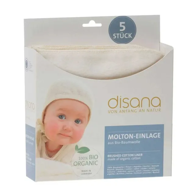 Disana doublure à plier coton bio 40x40 cm x5