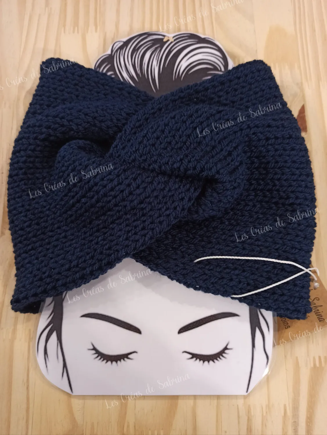 Les Créas de Sabrina bandeau croisé adulte tricoté acrylique