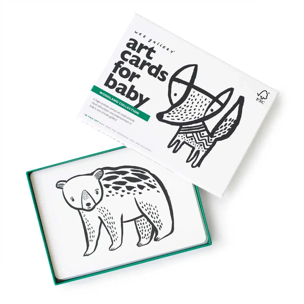 Wee Gallery cartes éveil bébé noir et blanc 6 contraste