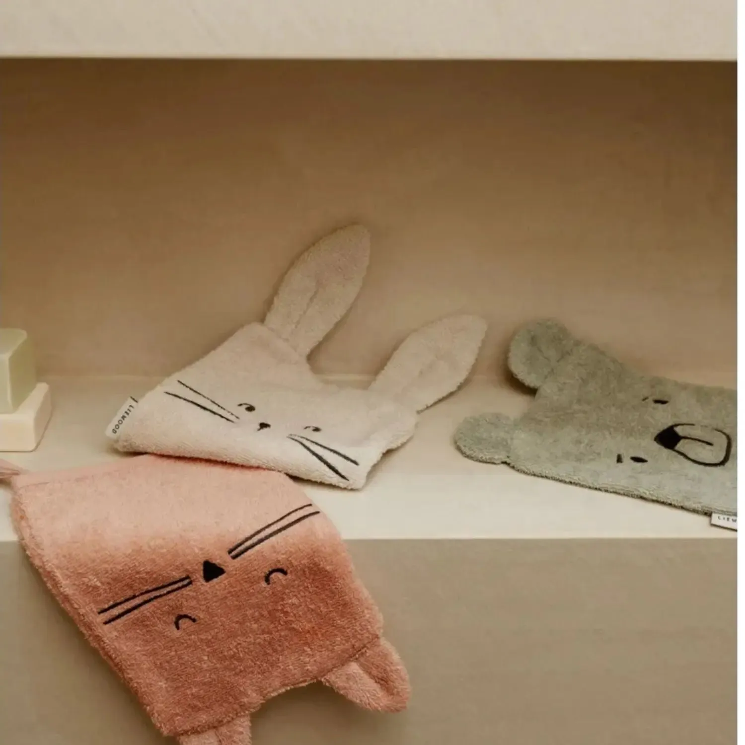 Liewood Sylvester gants de toilette enfant coton bio 3 pièces