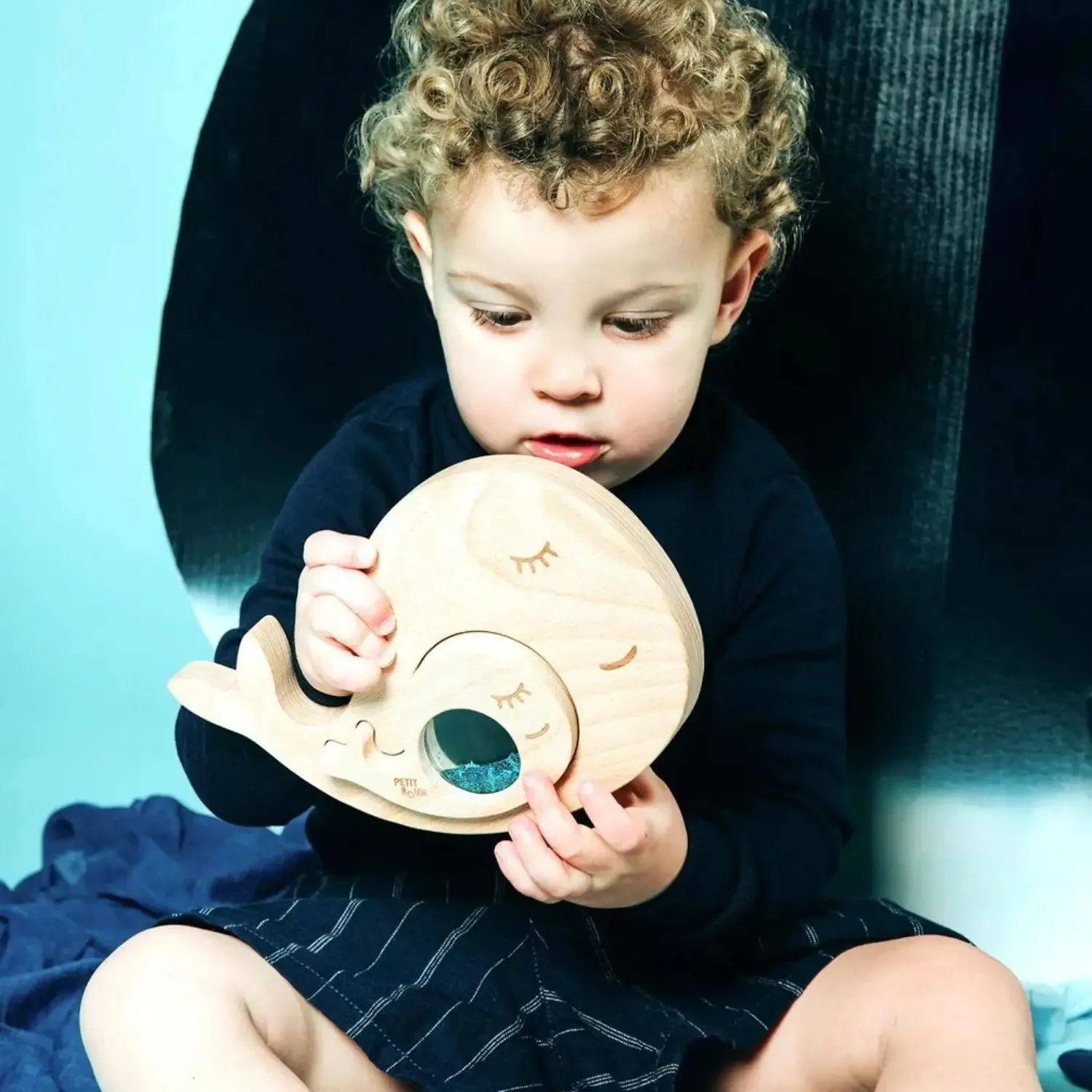 Petit Boum Whale & Baby puzzle sensoriel bois
