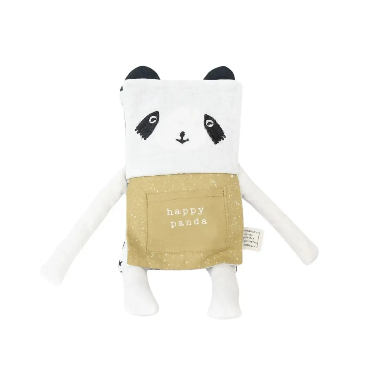 Wee Gallery Flippy Friend panda doudou livre coton bio et lin