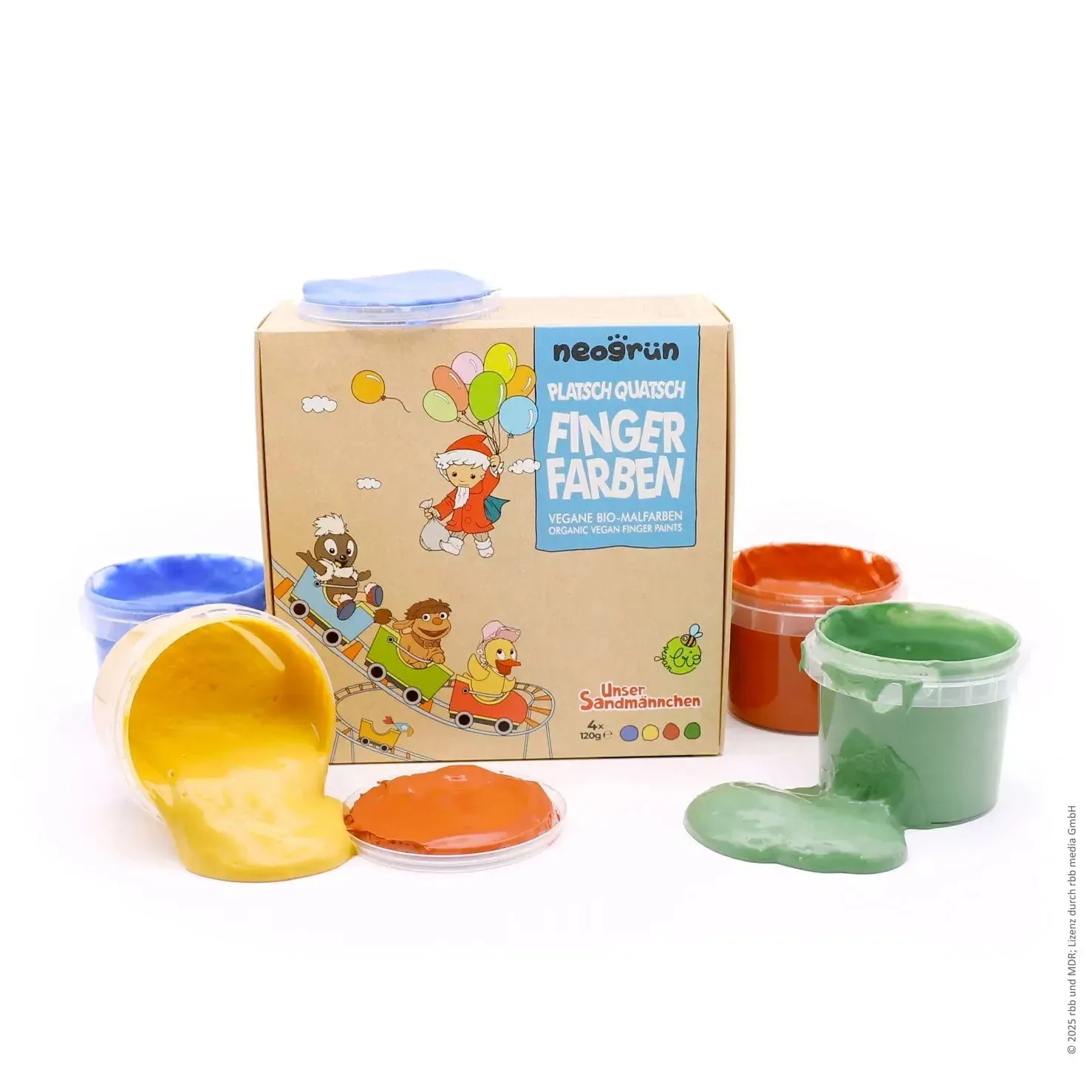 LiliNappy Neogrün coffret peinture à doigts naturelle 4 pots