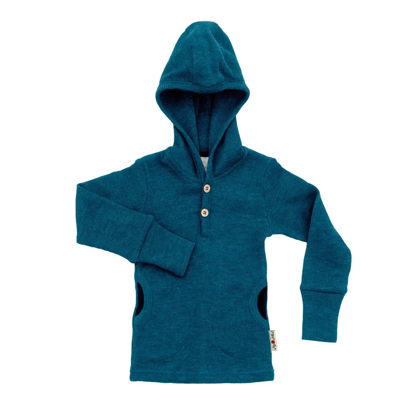 ManyMonths Henley sweat capuche laine mérinos