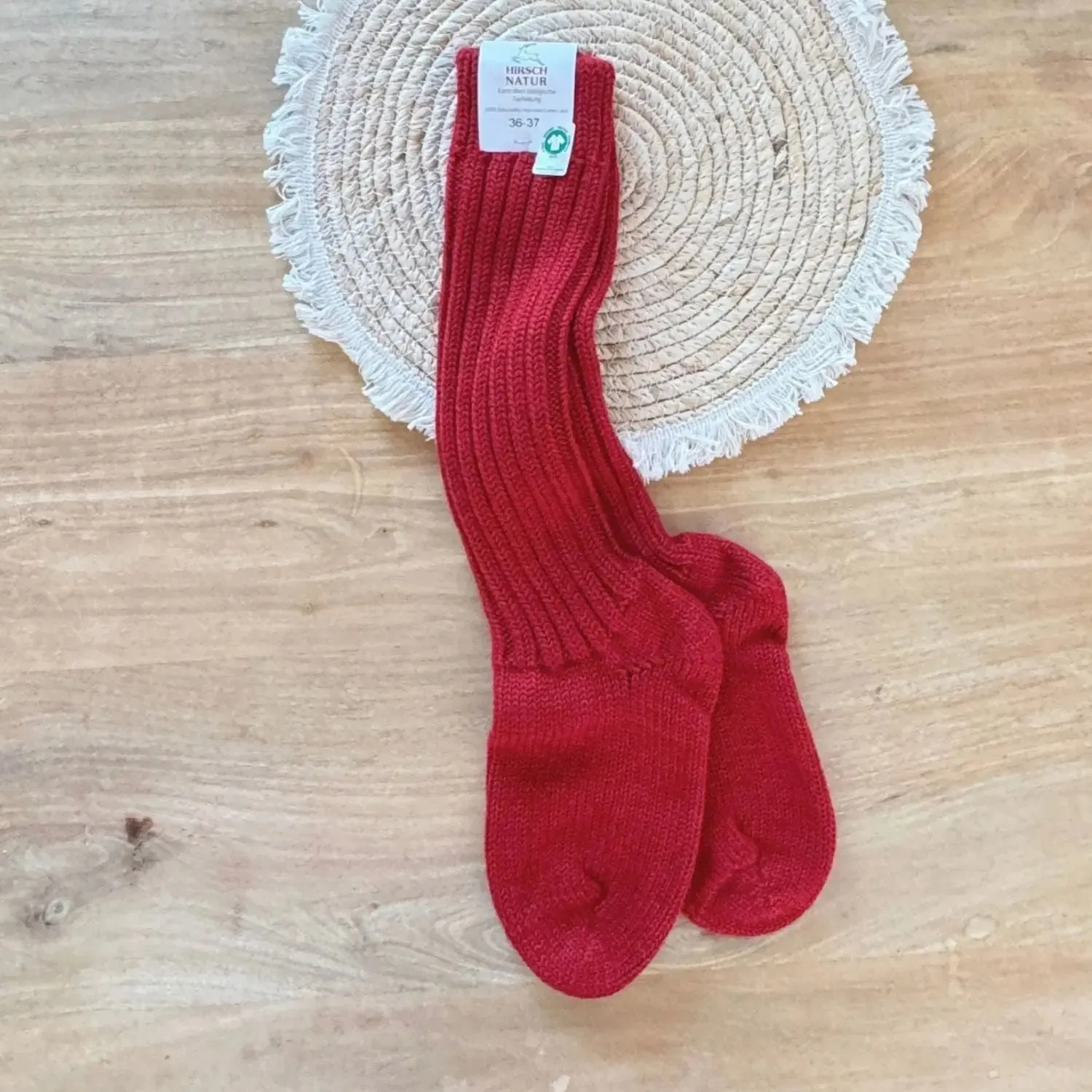 LiliNappy Hirsch Natur Chaussettes hautes laine bio