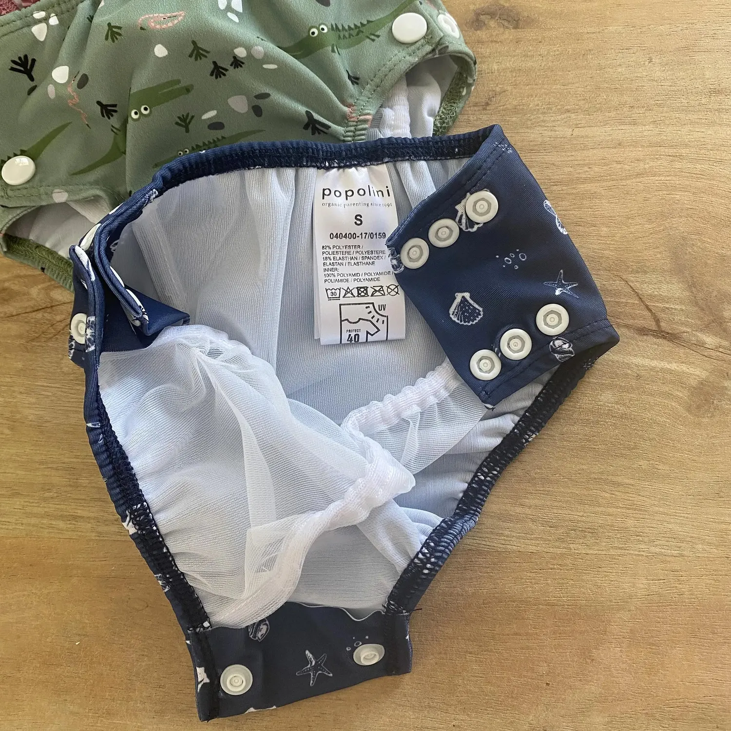 Popolini maillot couche bébé lavable filet intégré