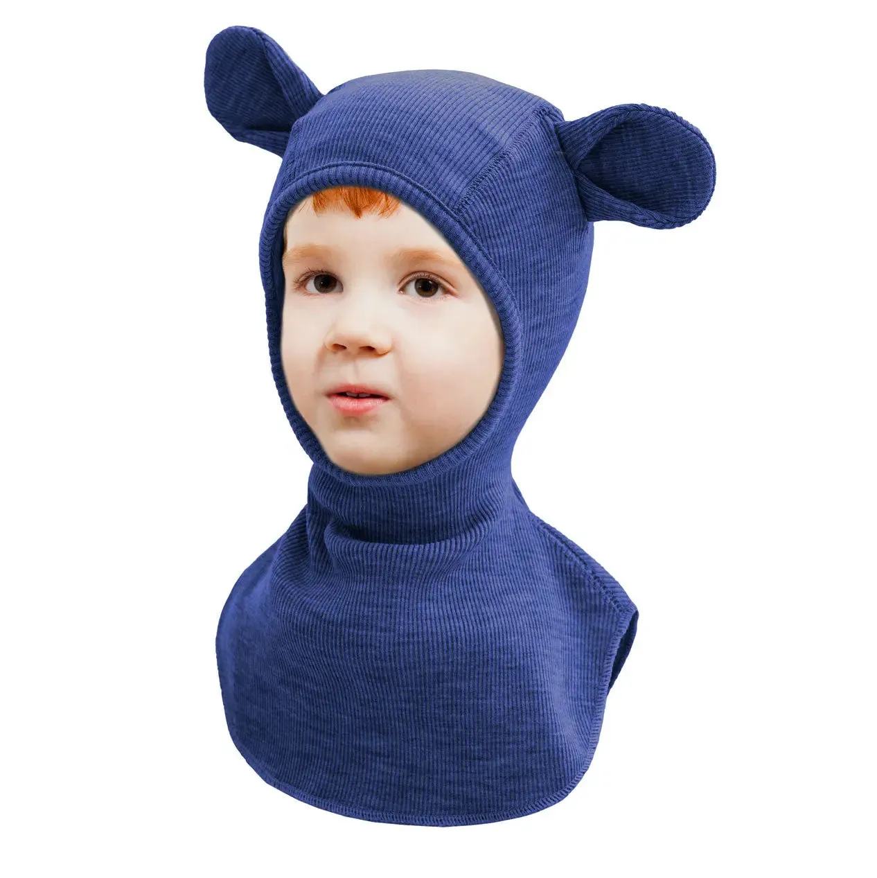 Manymonths Teddy Bear Ears cagoule en laine mérinos