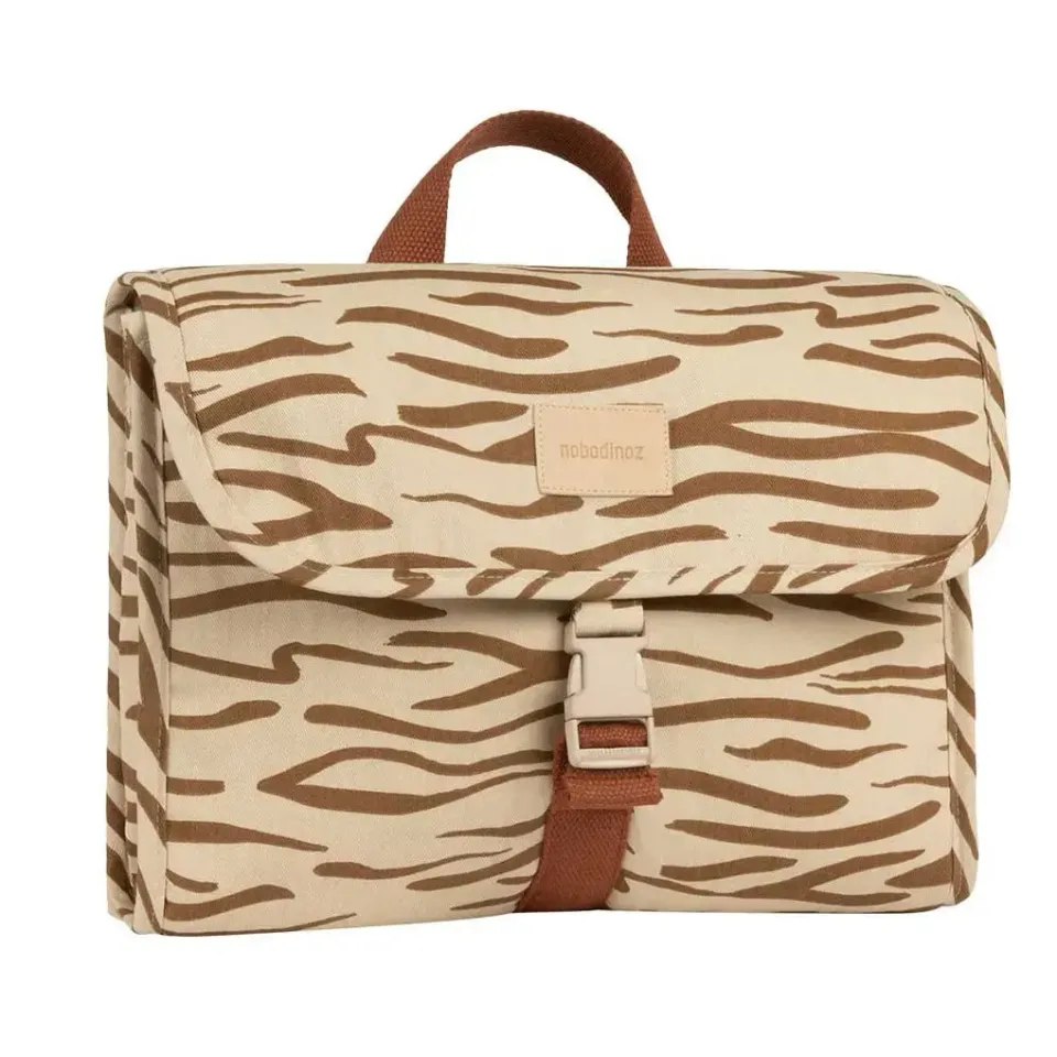 Nobodinoz sac à dos maternelle Brown Waves coton